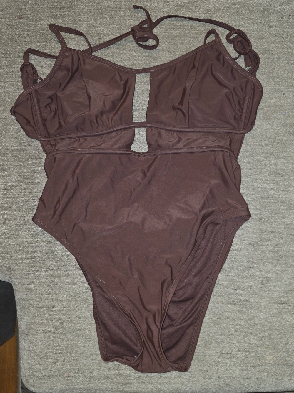Shade & Shore Brown One-Piece Swimsuit with Cutout Details XL